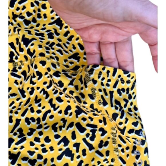 BCBGeneration Leggings High Waist Pants Leopard Print Yellow Women's Medium $68 - Picture 5 of 11